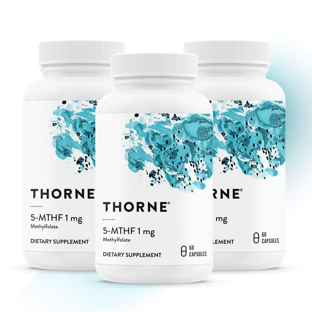 Thorne 쏜리서치 쏜땡땡 5-MTHF 1mg 엽산 60캡슐 3병