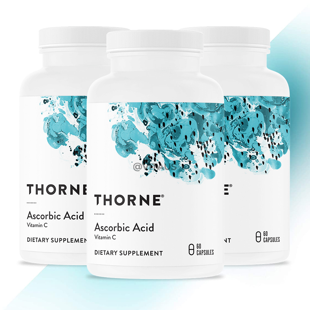 쏜리서치 아스코르브산 비타민C Thorne Ascorbic Acid 60캡슐 3병