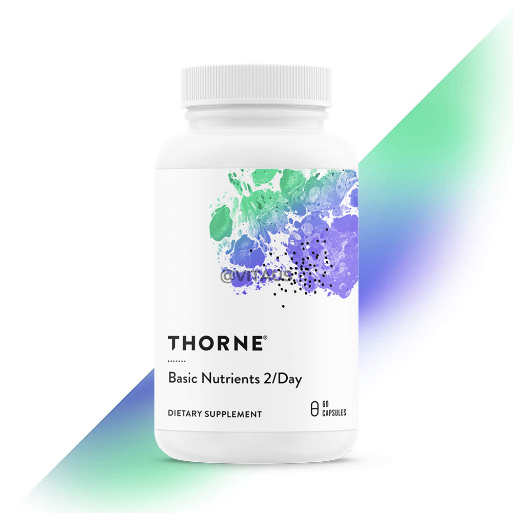 Thorne 쏜리서치 쏜땡땡 Basic Nutrients 베이직 뉴트리언트 2 Day 투퍼데이 60캡슐 1병