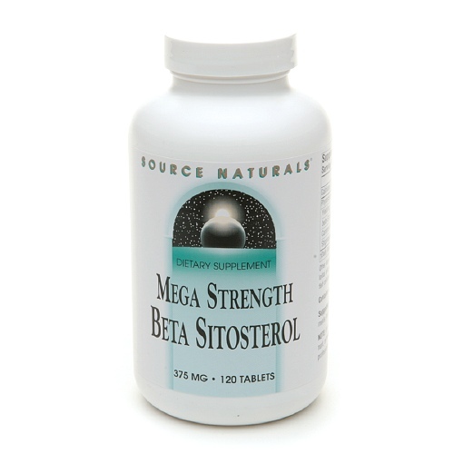 소스네츄럴/메가 스트렝스/Source Naturals Mega Strength Beta Sitosterol, 375 mg, Tablets 120 ea